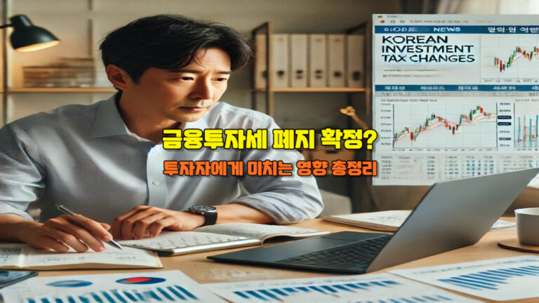 금융투자세 폐지 확정? 투자자에게 미치는 영향 총정리