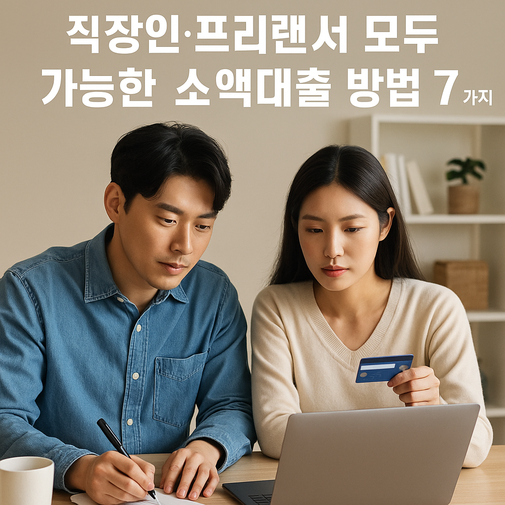 직장인·프리랜서 모두 가능한 소액대출 방법 7가지