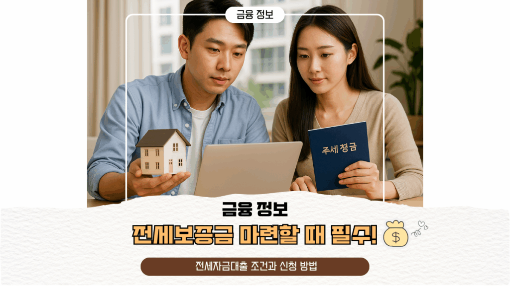 전세보증금 마련할 때 필수! 전세자금대출 조건과 신청 방법