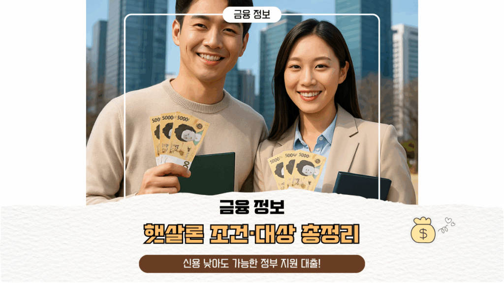 햇살론 조건 | 신용 낮아도 가능한 정부 지원 대출!