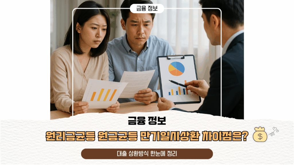 원리금균등 원금균등 만기일시상환 차이점은? 대출 상환방식 한눈에 정리