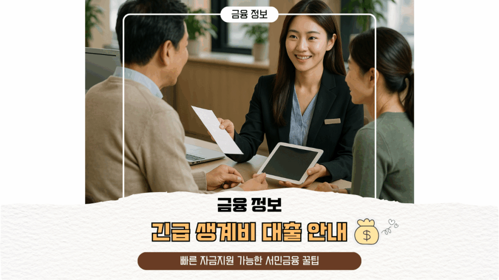 긴급 생계비 대출 | 빠른 자금지원 가능한 서민금융 꿀팁