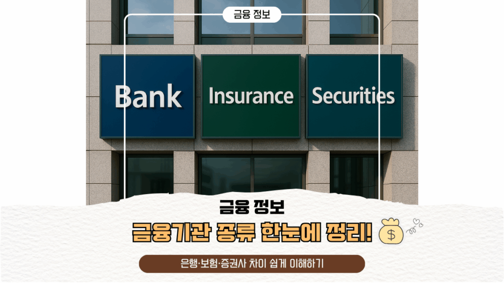 금융기관 종류 한눈에 정리! 은행·보험·증권사 차이 쉽게 이해하기