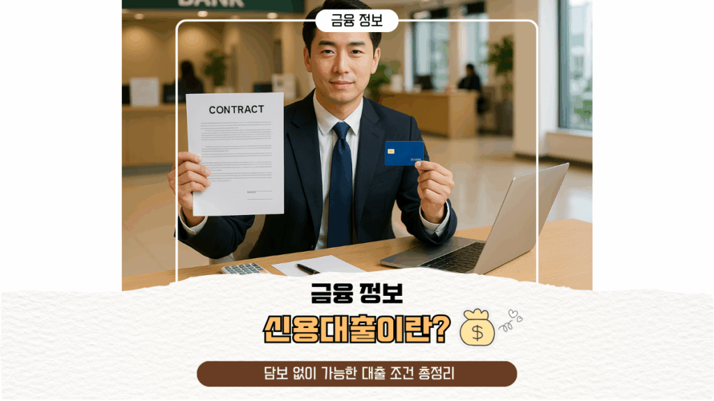 신용대출 담보 없이 가능한 대출 조건 총정리