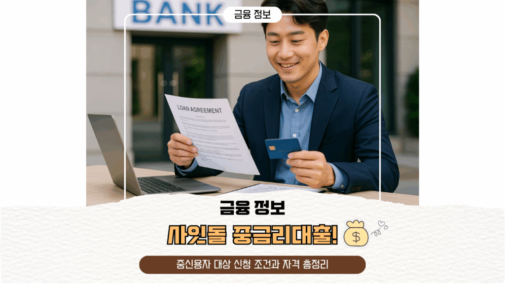 사잇돌 중금리대출! 중신용자 대상 신청 조건과 자격 총정리