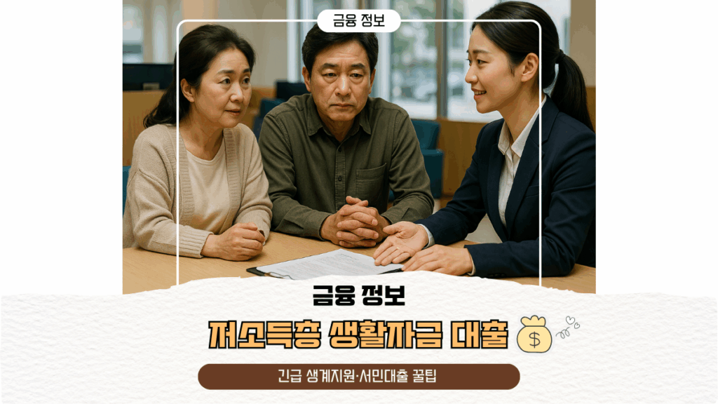 저소득층 생활자금 대출 | 긴급 생계지원·서민대출 꿀팁