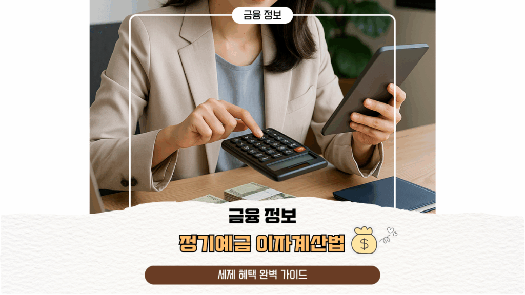 정기예금 이자계산법, 세제 혜택 완벽 가이드