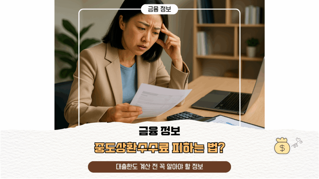 중도상환수수료 피하는 법? 대출한도 계산 전 꼭 알아야 할 정보