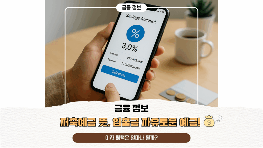 저축예금 뜻, 입출금 자유로운 예금! 이자 혜택은 얼마나 될까?