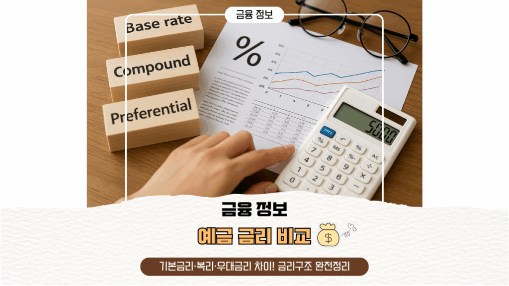 예금 금리 비교, 기본금리·복리·우대금리 차이! 금리구조 완전정리