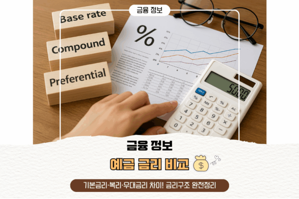 예금 금리 비교, 기본금리·복리·우대금리 차이! 금리구조 완전정리