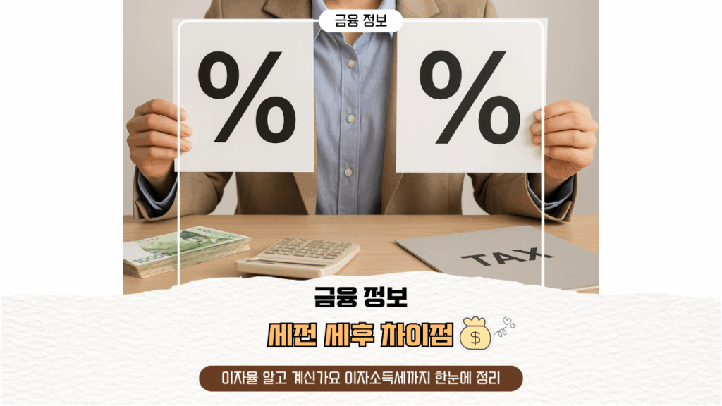 세전 세후 차이점 이자율 알고 계신가요 이자소득세까지 한눈에 정리