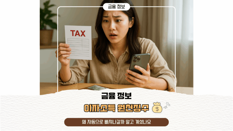이자소득 원천징수 왜 자동으로 빠져나갈까 알고 계셨나요