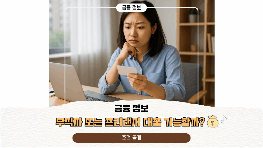 무직자·프리랜서 대출 조건은?