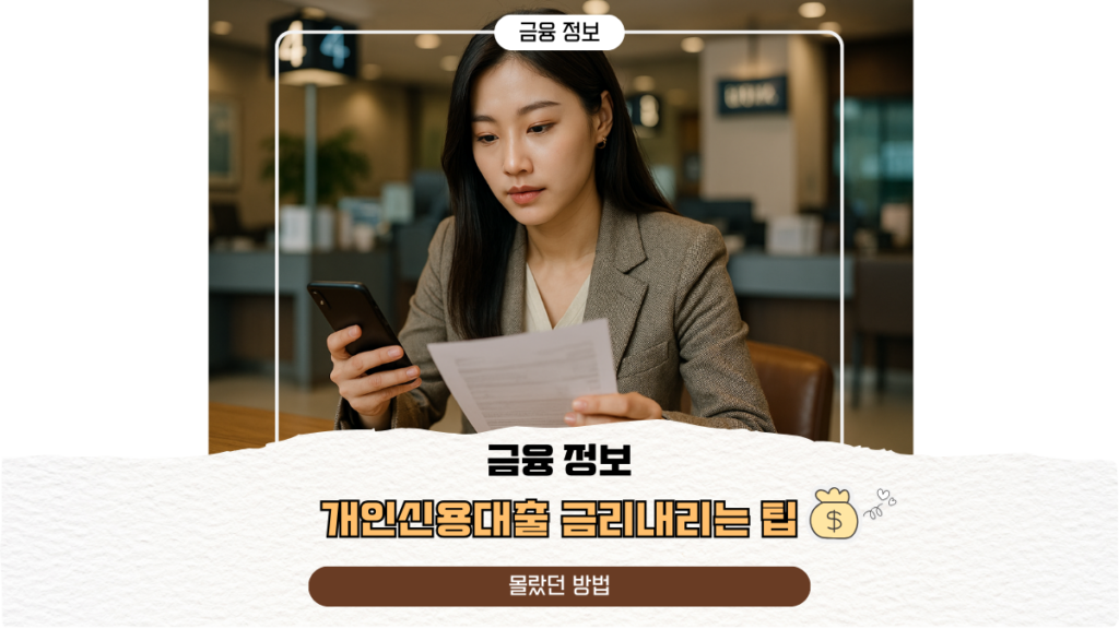 개인신용대출 금리내리는 팁, 몰랐던 방법