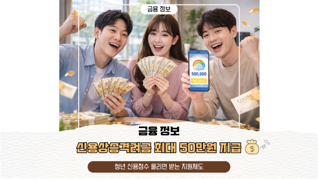 신용상승격려금 최대 50만원 지급 | 청년 신용점수 올리면 받는 지원제도
